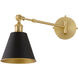Bailey 1 Light 7.25 inch Matte Black and Aged Brass Wall Mount Wall Light