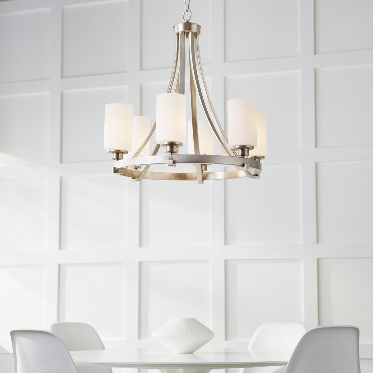 Lancaster 6 Light 24.75 inch Satin Nickel Chandelier Ceiling Light