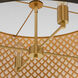 Benedict 4 Light 32 inch Matte Black and Aged Brass Pendant Ceiling Light