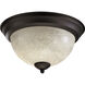 Fort Worth 2 Light 11.25 inch Oiled Bronze Flush Mount Ceiling Light