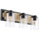 Fort Worth 3 Light 23 inch Noir and Driftwood Vanity Light Wall Light
