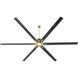 Zeus 120 inch Aged Brass with Matte Black Blades Patio Fan