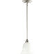 Bryant 1 Light 8 inch Classic Nickel Mini Pendant Ceiling Light in Faux Alabaster