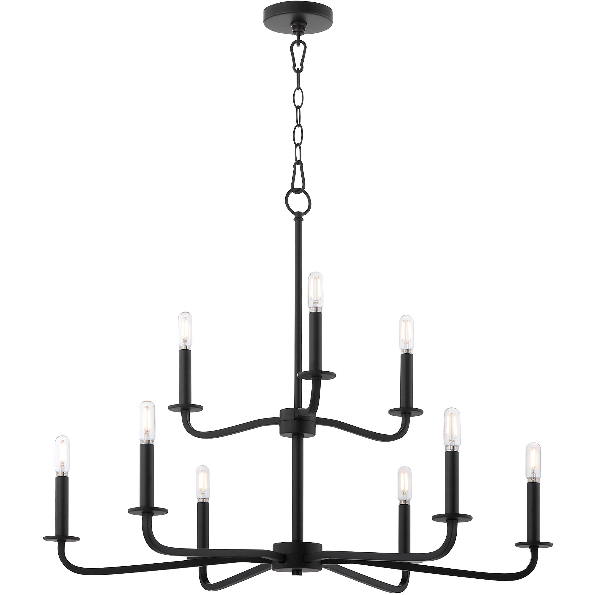 Rutherford 9 Light 28.5 inch Matte Black Chandelier Ceiling Light