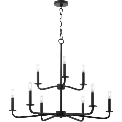 Rutherford 9 Light 28.5 inch Matte Black Chandelier Ceiling Light