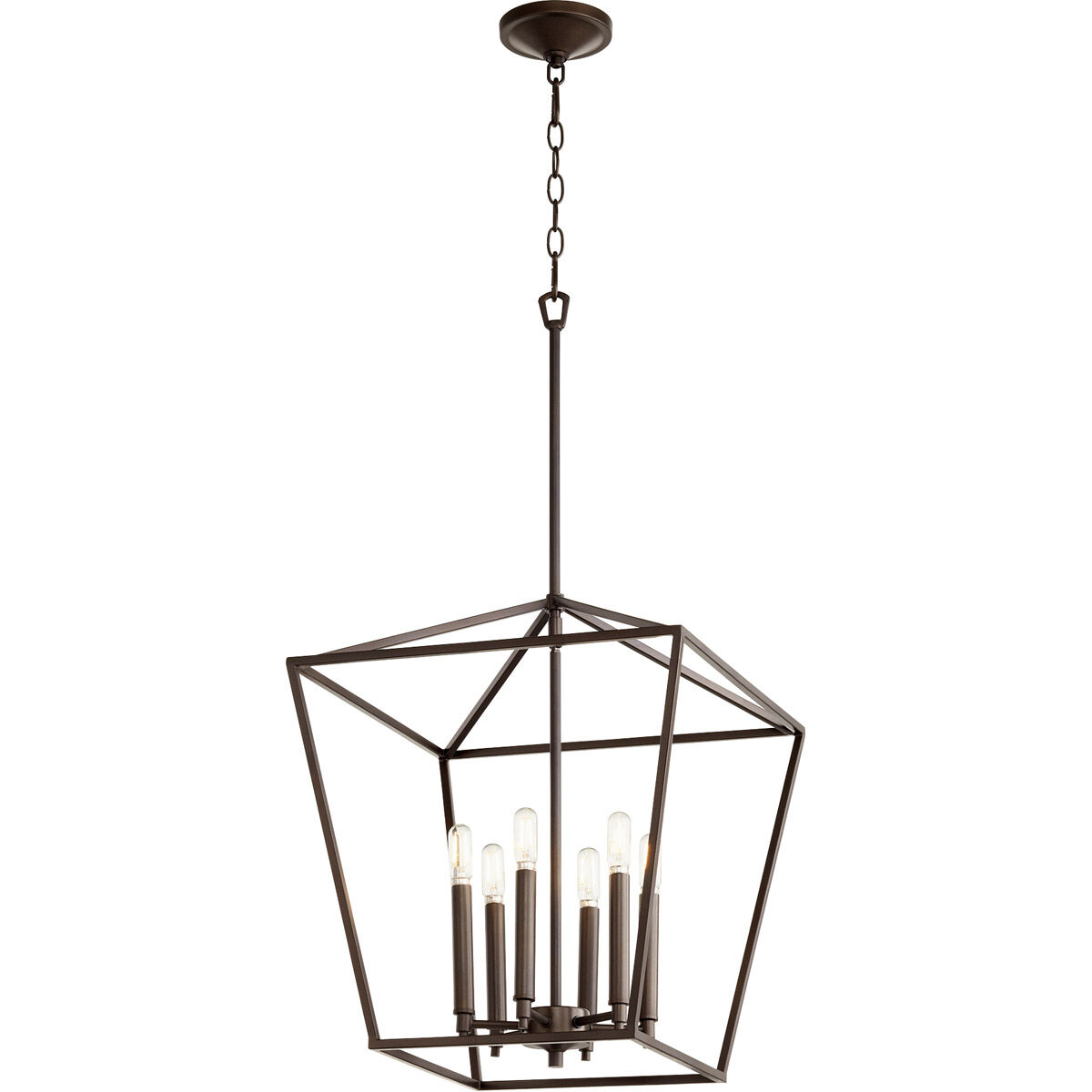 Gabriel 6 Light 17 inch Oiled Bronze Foyer Pendant Ceiling Light, Quorum Home