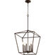 Gabriel 6 Light 17 inch Oiled Bronze Foyer Pendant Ceiling Light, Quorum Home