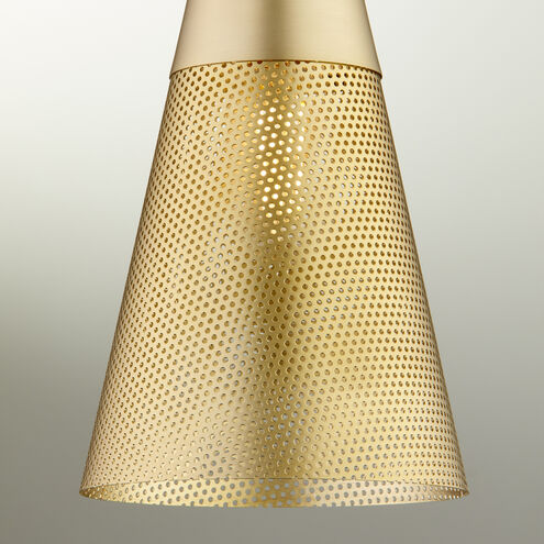Mesh Cone 1 Light 6 inch Aged Brass Pendant Ceiling Light