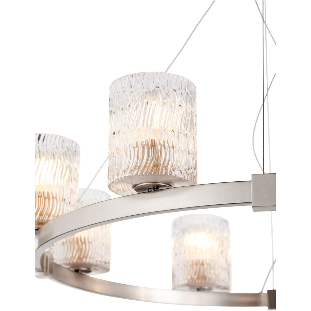 Stadium 8 Light 35 inch Satin Nickel Chandelier Ceiling Light