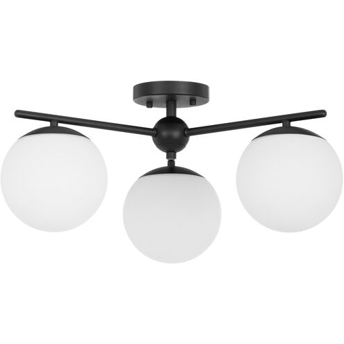 Jasper 3 Light 22 inch Matte Black Semi-Flush Mount Ceiling Light