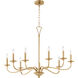 Maryse 9 Light 37 inch Aged Brass Chandelier Ceiling Light