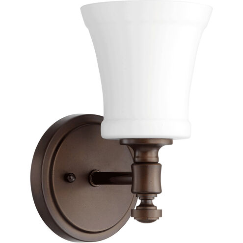 Rossington 1 Light 5 inch Oiled Bronze Wall Mount Wall Light in Satin Opal, Satin Opal
