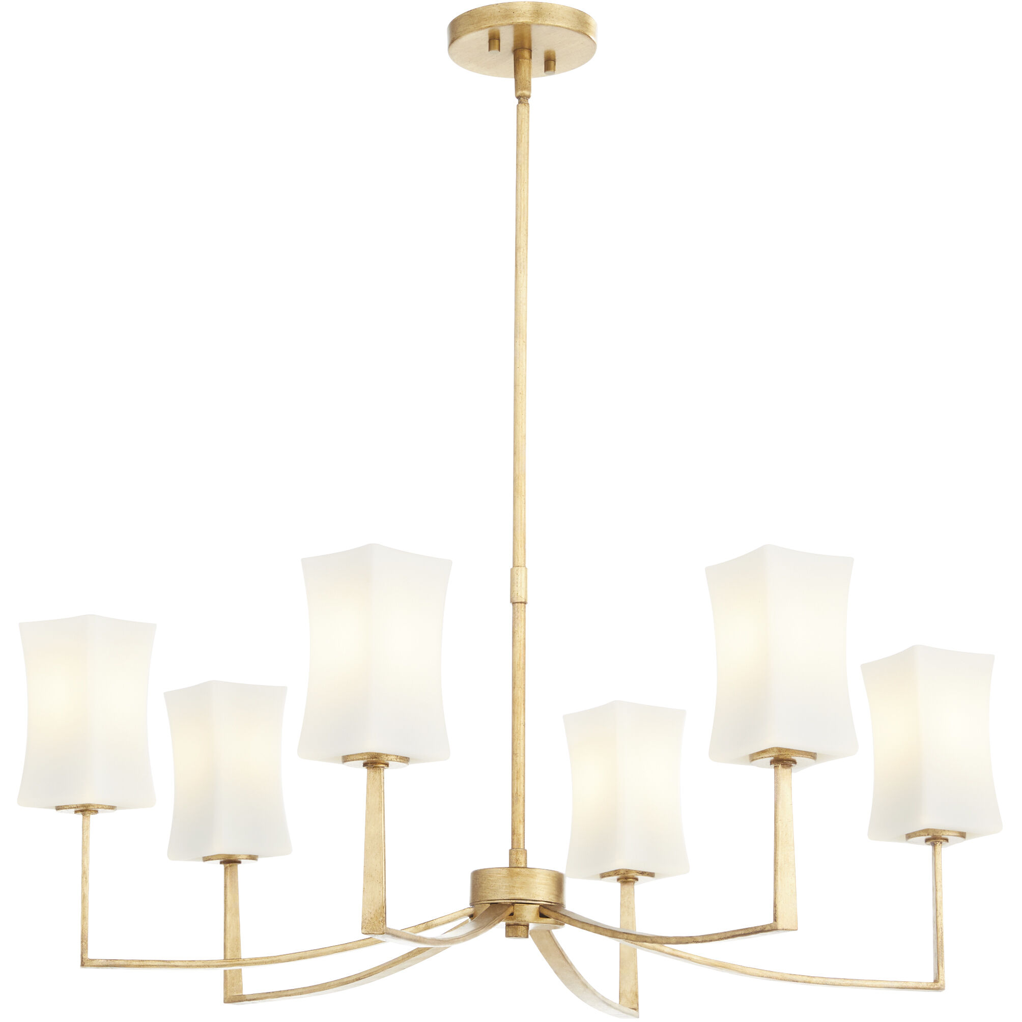 Ayala 6 Light 32.75 inch Gold Leaf Chandelier Ceiling Light
