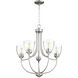 Enclave 5 Light 24 inch Satin Nickel Chandelier Ceiling Light in Clear Seeded