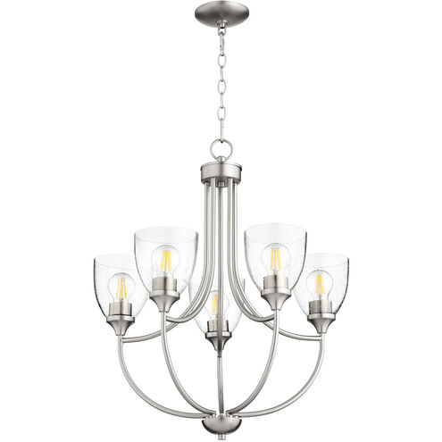 Enclave 5 Light 24 inch Satin Nickel Chandelier Ceiling Light in Clear Seeded