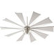 Mykonos 92 inch Satin Nickel with Gray Blades Indoor/Outdoor Ceiling Fan