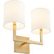 Bolero 2 Light 15 inch Aged Brass Wall Sconce Wall Light