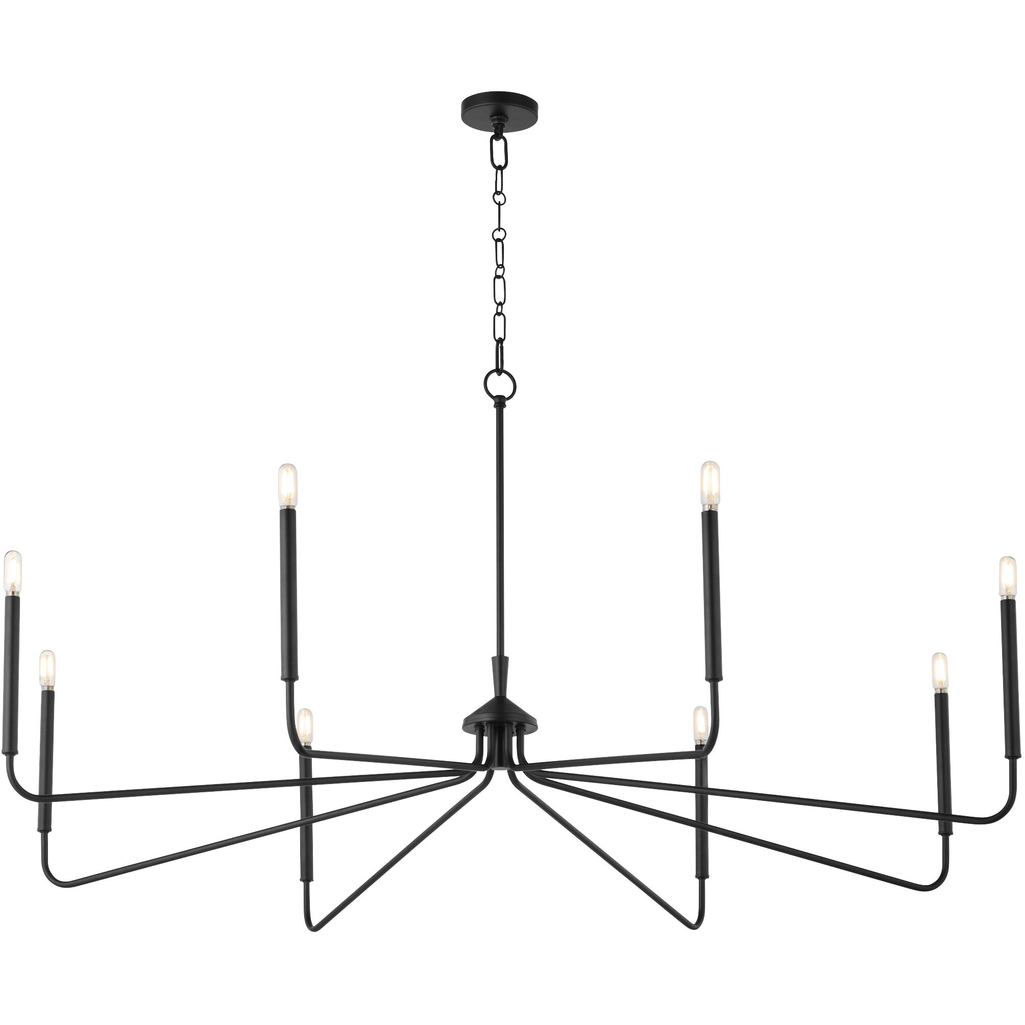 Providence 8 Light 15.25 inch Matte Black Chandelier Ceiling Light