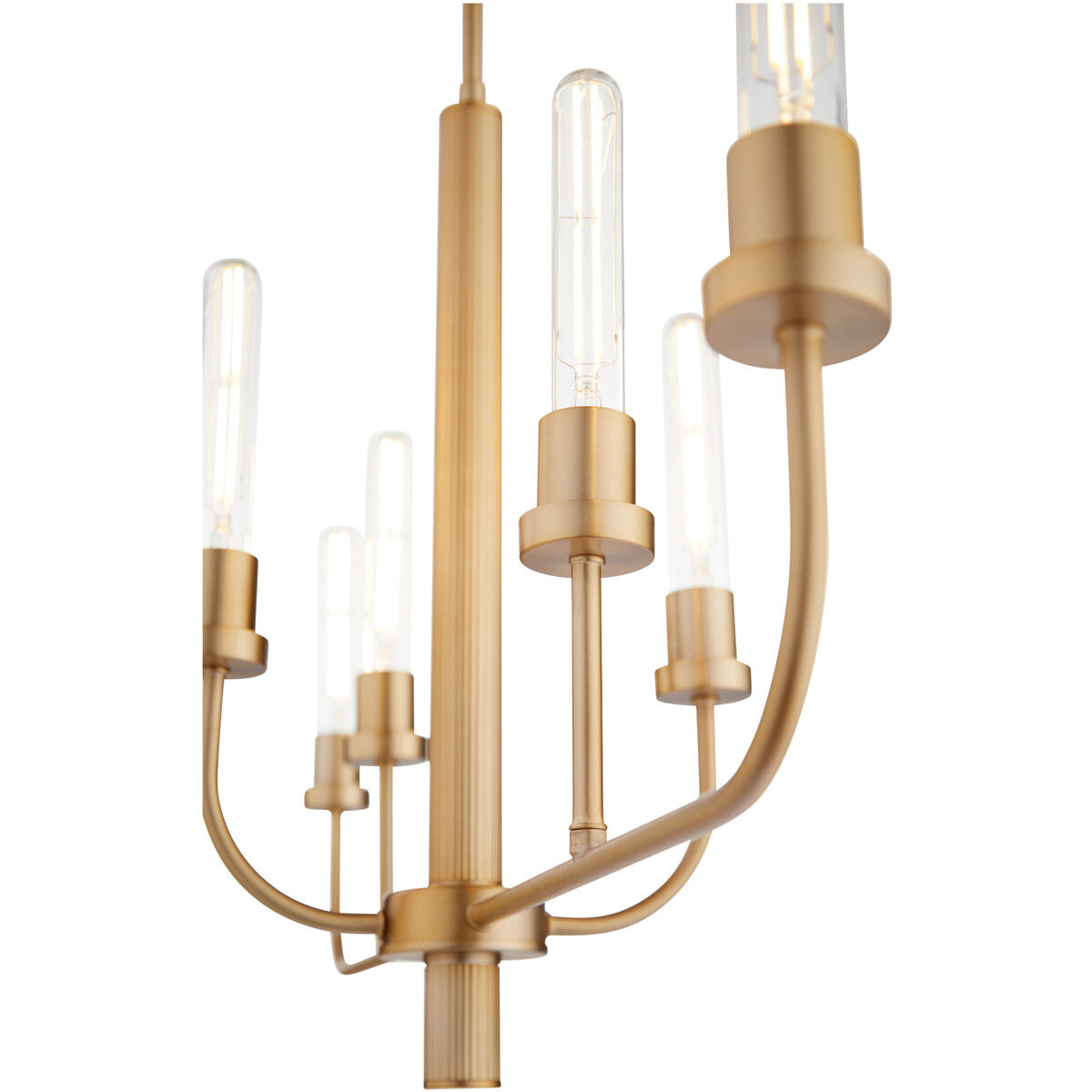 Sheridan 6 Light 35 inch Aged Brass Linear Chandelier Ceiling Light