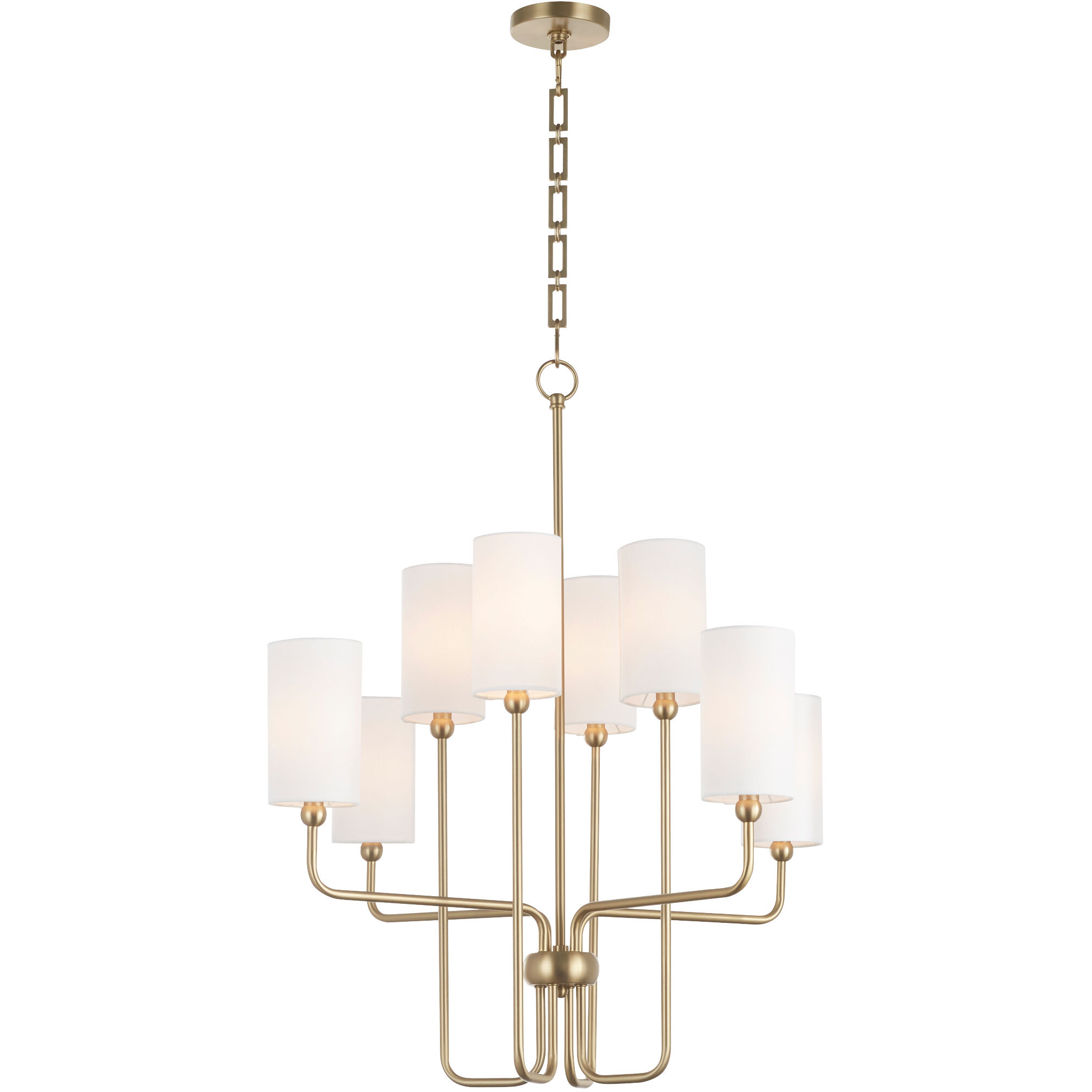 Charlotte 8 Light 30 inch Aged Brass Chandelier Ceiling Light
