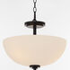 Adams 3 Light 15 inch Matte Black Dual Mount Ceiling Light