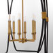 Bishop 6 Light 17.25 inch Matte Black and Brushed Brass Pendant Ceiling Light