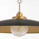 Genevieve 36 inch Matte Black/Brushed Brass Pendant Ceiling Light