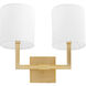 Bolero 2 Light 15 inch Aged Brass Wall Sconce Wall Light