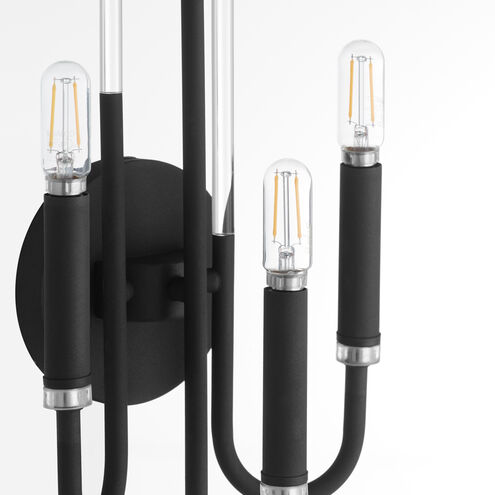 Summit 3 Light 8.5 inch Textured Black Wall Mount Wall Light