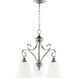 Bryant 3 Light 25 inch Classic Nickel Mini Chandelier Ceiling Light in Faux Alabaster
