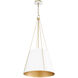 Denise 3 Light 18 inch Studio White and Aged Brass Pendant Ceiling Light