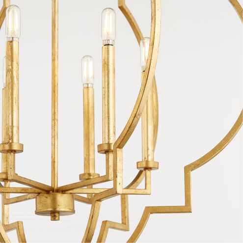 Dublin 6 Light 29.5 inch Gold Leaf Pendant Ceiling Light