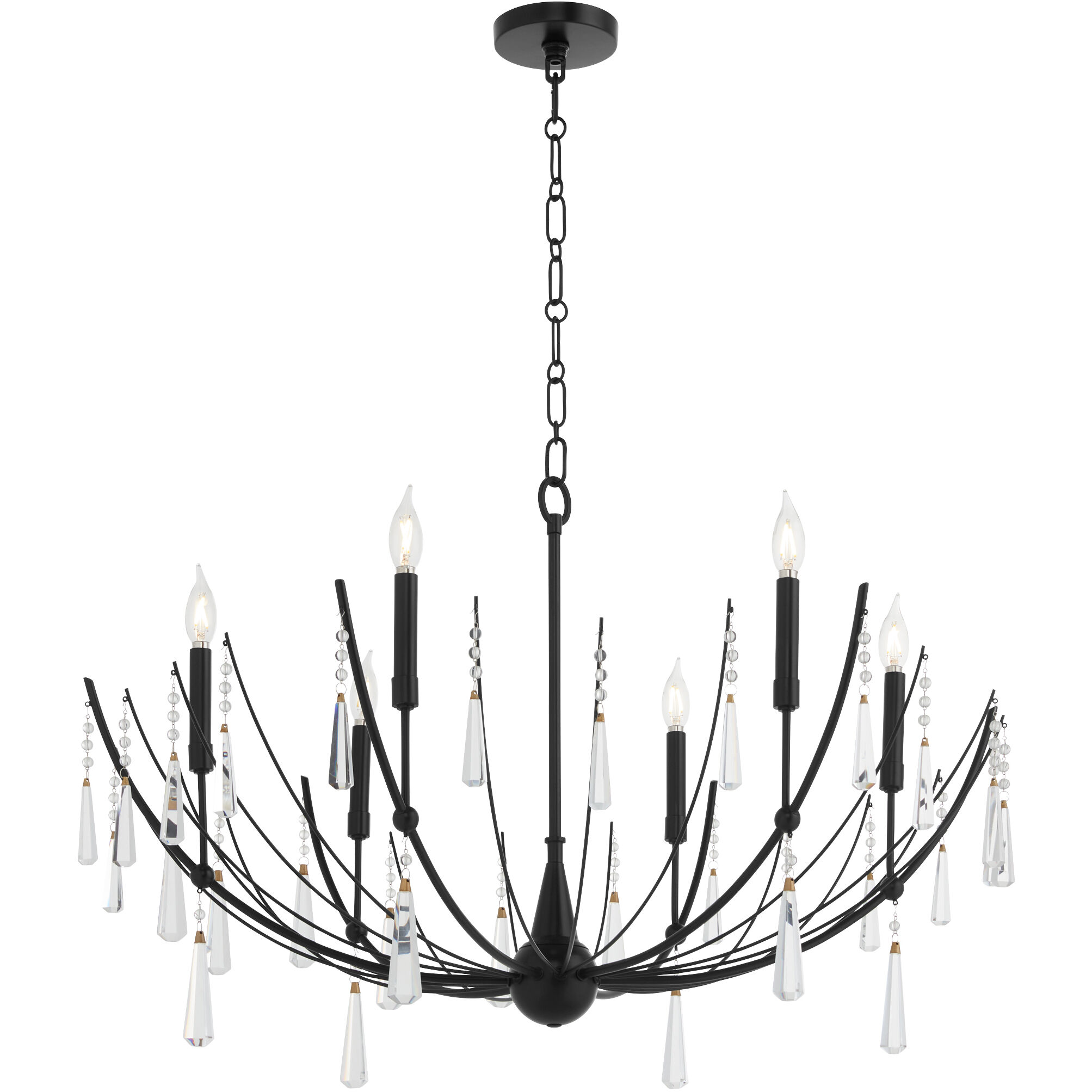 Eloise 6 Light 37.25 inch Matte Black Chandelier Ceiling Light