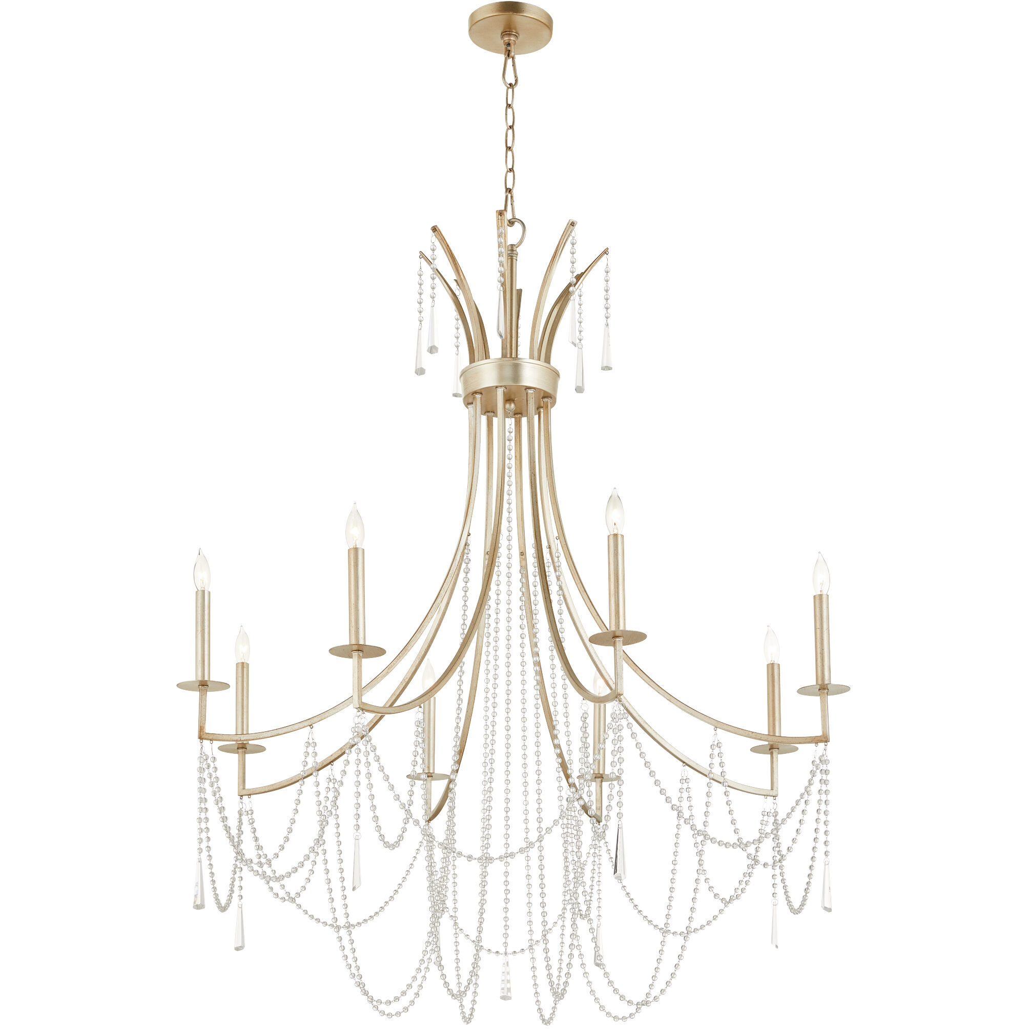 Malin 8 Light 40 inch Antique Silver Chandelier Ceiling Light