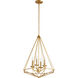 Bennett 4 Light 20 inch Aged Brass Pendant Ceiling Light
