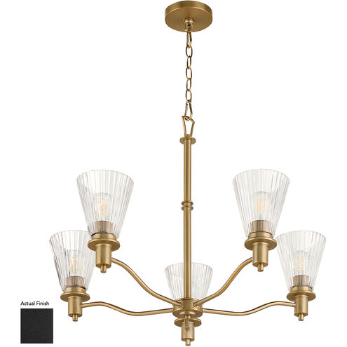 Lawton 5 Light 28 inch Matte Black Chandelier Ceiling Light