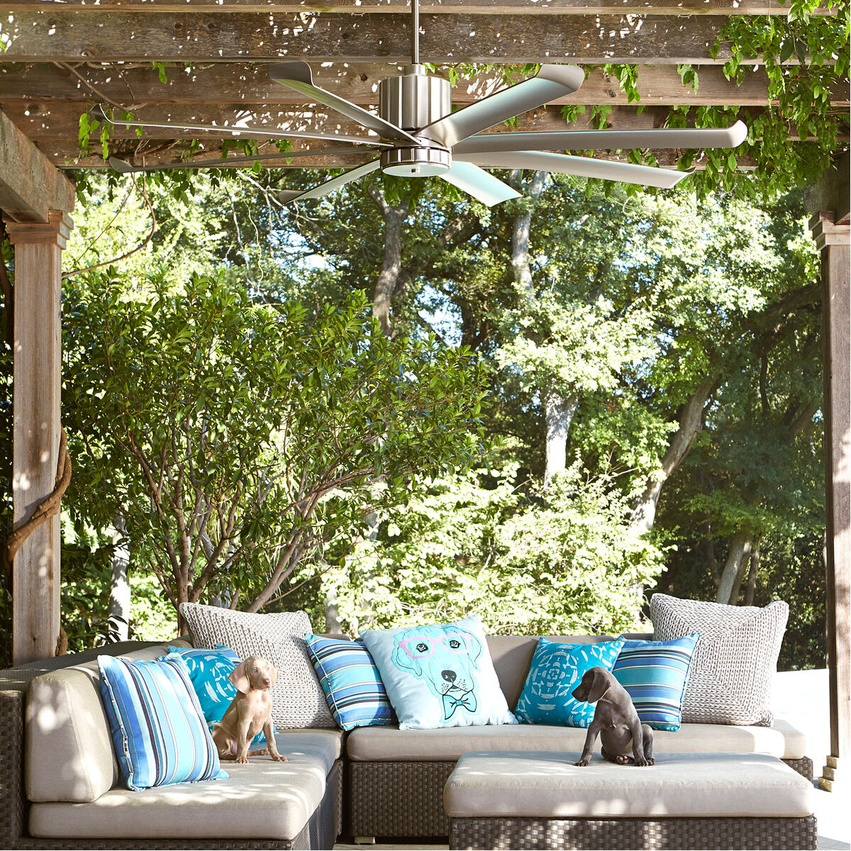 Proxima Patio 60 inch Satin Nickel Patio Fan