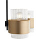 Epsilon 4 Light 25 inch Noir and Aged Brass Chandelier Ceiling Light