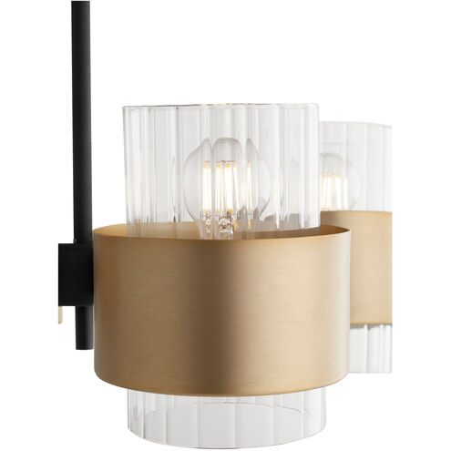 Epsilon 4 Light 25 inch Noir and Aged Brass Chandelier Ceiling Light