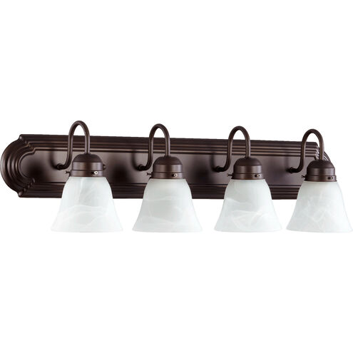 Fort Worth 4 Light 30 inch Oiled Bronze with Faux Alabaster Vanity Light Wall Light