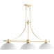 Aspen 3 Light 48.25 inch Aged Silver Leaf Island Light Ceiling Light