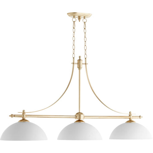 Aspen 3 Light 48.25 inch Aged Silver Leaf Island Light Ceiling Light