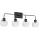 Lacy 4 Light 33 inch Matte Black Vanity Light Wall Light