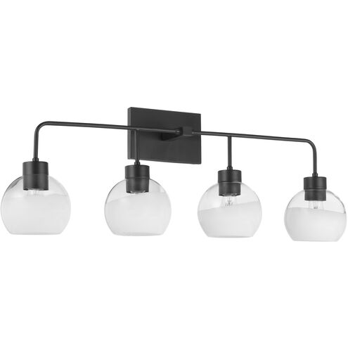 Lacy 4 Light 33 inch Matte Black Vanity Light Wall Light