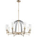 Espy 8 Light 31.75 inch Noir and Aged Brass Chandelier Ceiling Light
