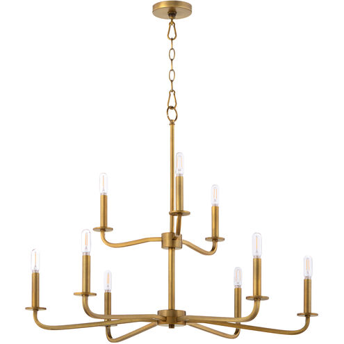 Rutherford 9 Light 28.5 inch Brushed Brass Chandelier Ceiling Light