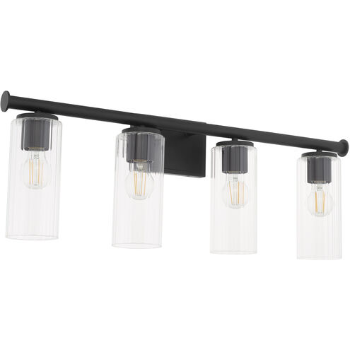 Mercier 4 Light 32 inch Matte Black Vanity Light Wall Light