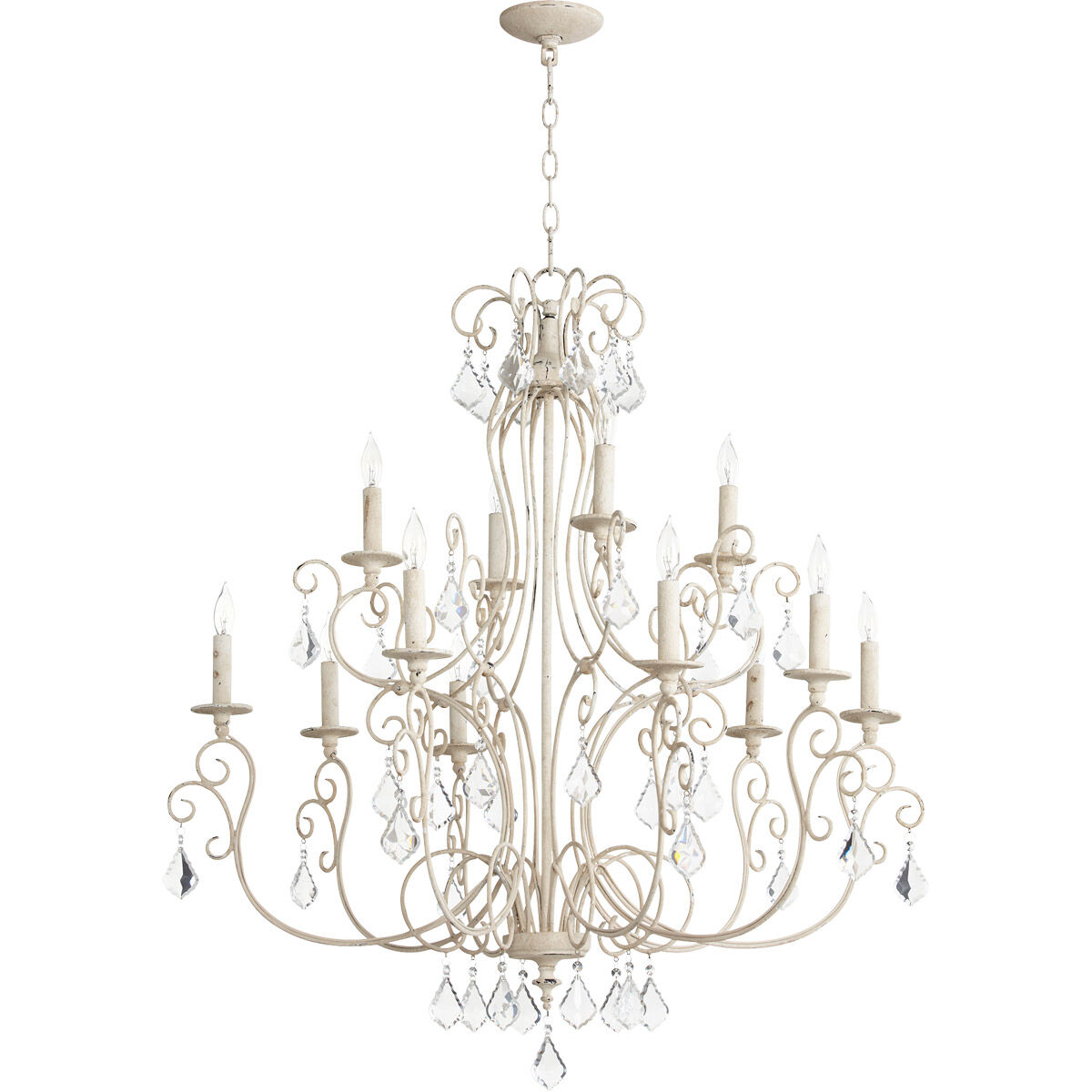 Ariel 12 Light 35 inch Persian White Chandelier Ceiling Light 