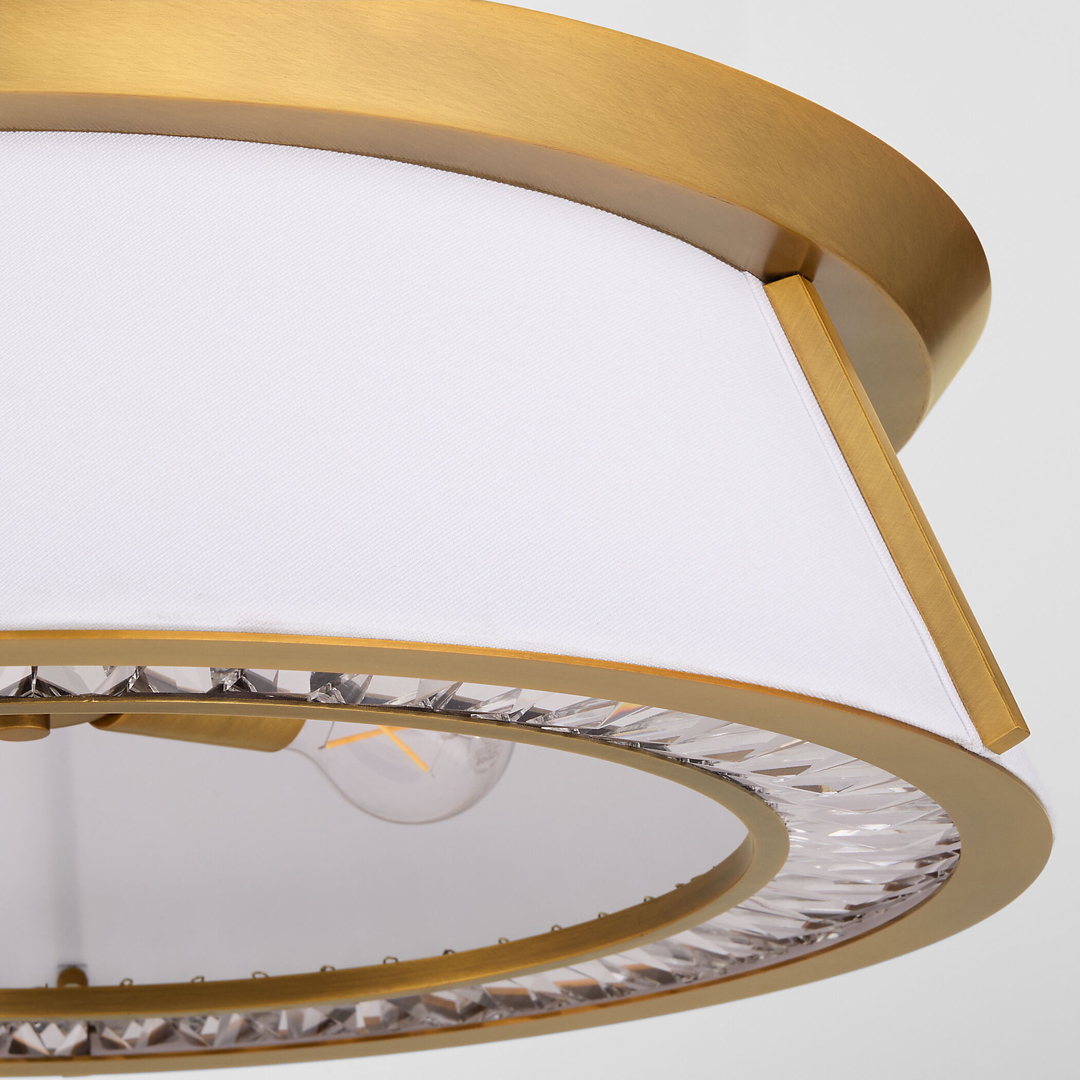 Gorham 4 Light 22 inch Brushed Brass Flush Mount Ceiling Light