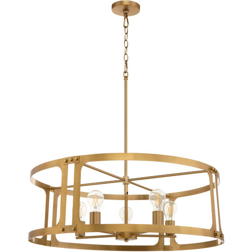 Colburn 5 Light 29 inch Brushed Brass Pendant Ceiling Light